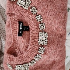 Express jewel collar sweater.